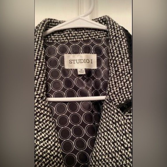 Jones Studio Separates Blazer Jacket Fully Lined Black-Gray Checks Size 14 - Picture 2 of 7